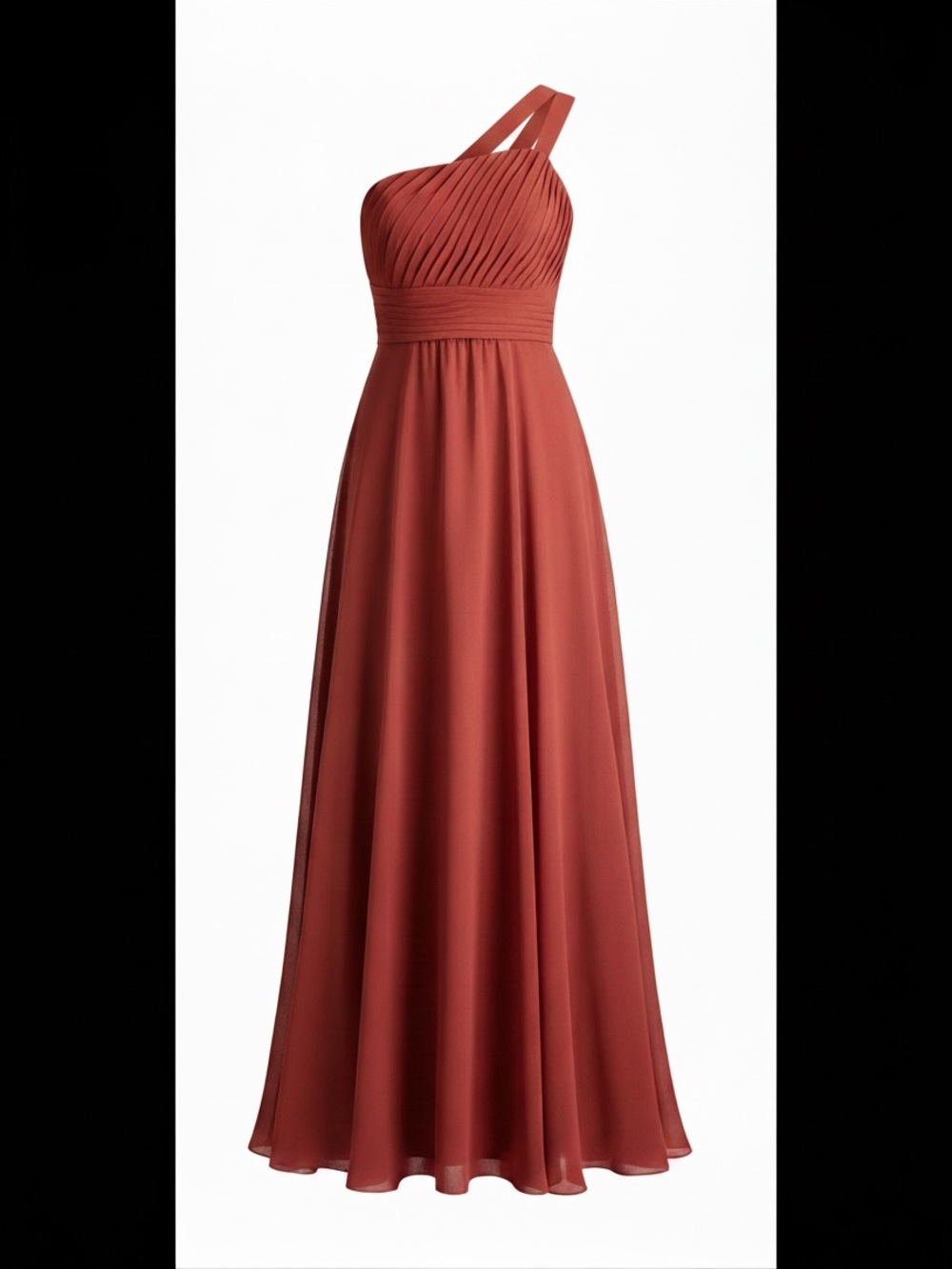 Azazie One-Shoulder Rust Dress - Screams Fall Wedding Bridesmaid Dress